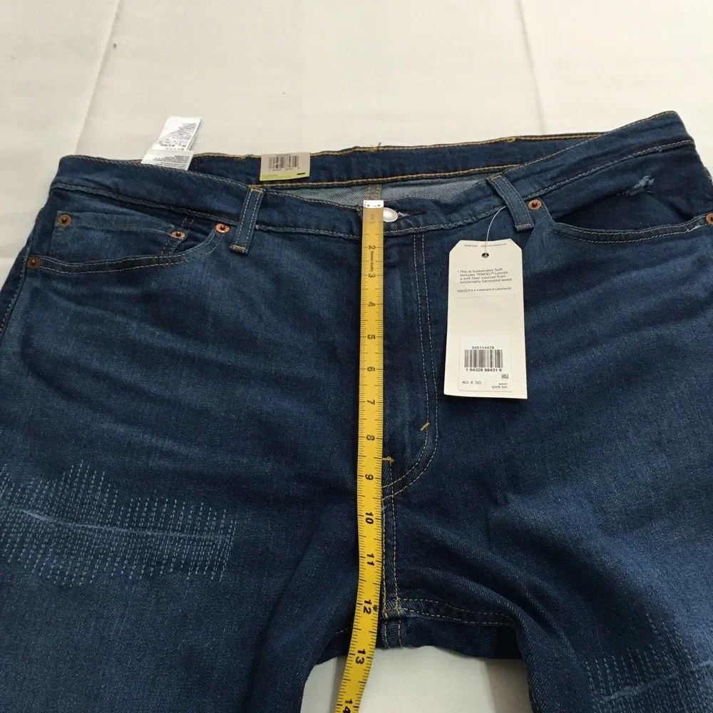 Levi's 511 Slim Jeans Mens Size 40x30 Blue Distressed NWT $69.50